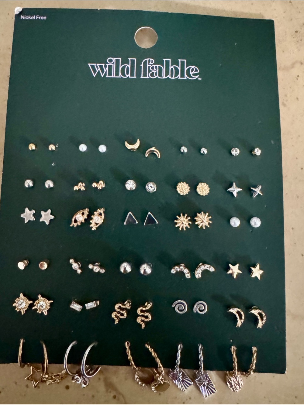 wild fable Mixed Gold and Silver Stud & Hoop Earring Set NEW - Picture 2 of 3